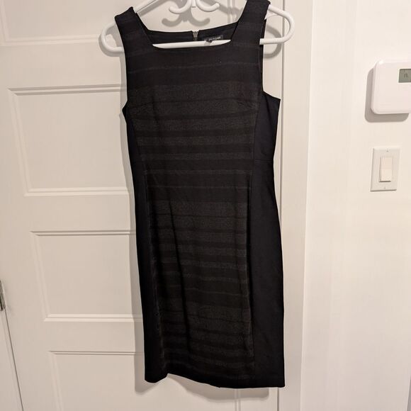 Eileen Fisher/Black Striped Dress Sz 2 - Picture 2 of 5